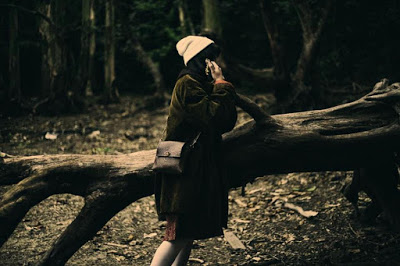 alone girl in the woods