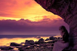 girl sitting alone