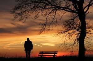 old man alone walking