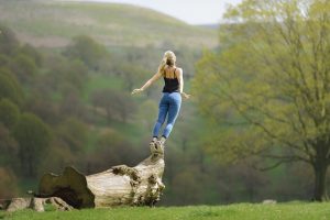 girl alone in forest