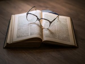 This image contains a book and a google