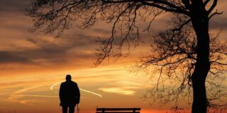 old man alone walking